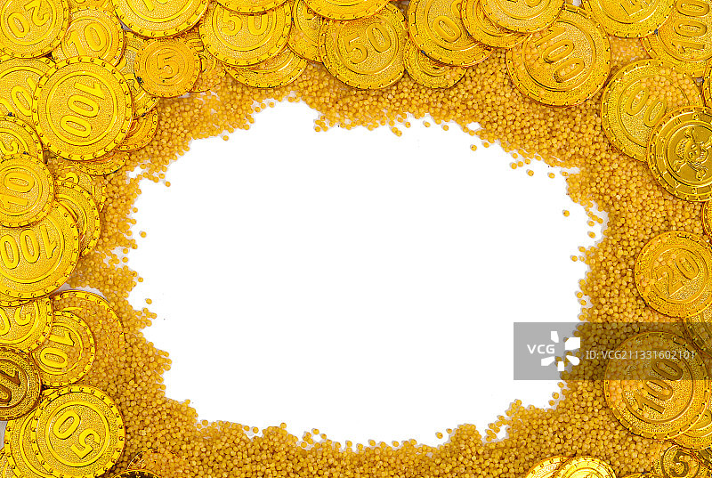 黄金小米和金币图片素材
