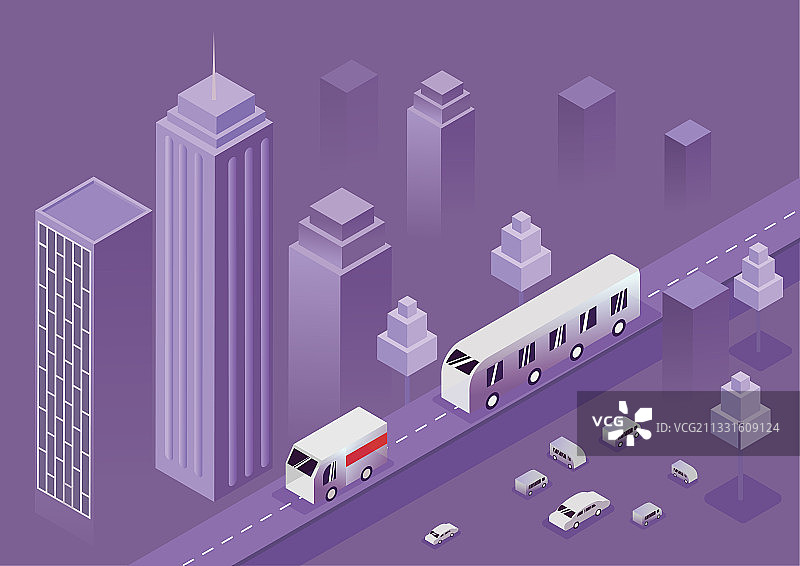 交通2.5D矢量插画图片素材