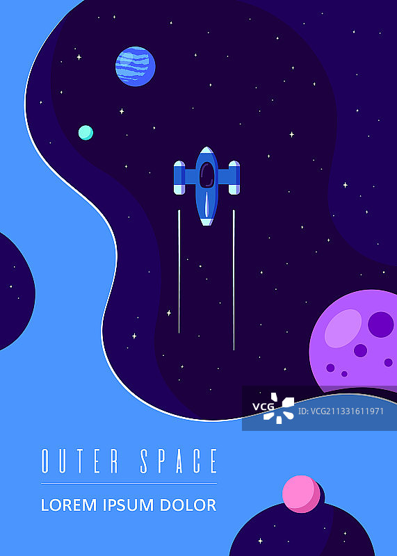 扁平风格外太空概念banner模板图片素材