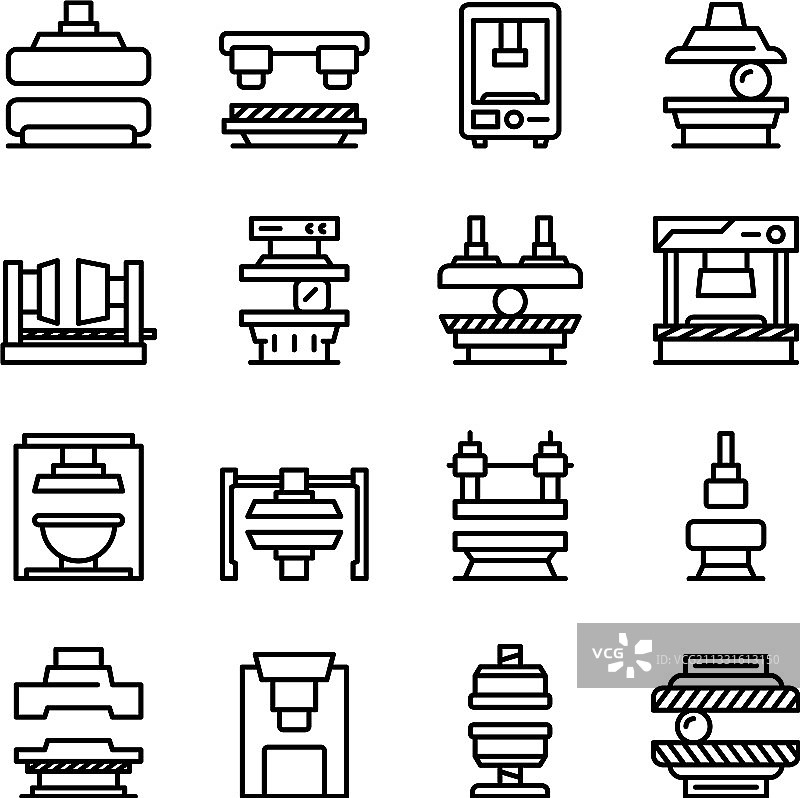 冲压成型机图标轮廓样式图片素材