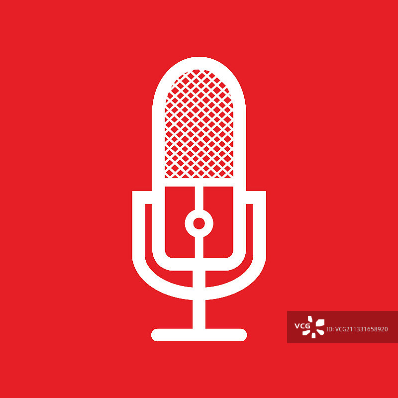 用于广播的白色播客麦克风轮廓图片素材