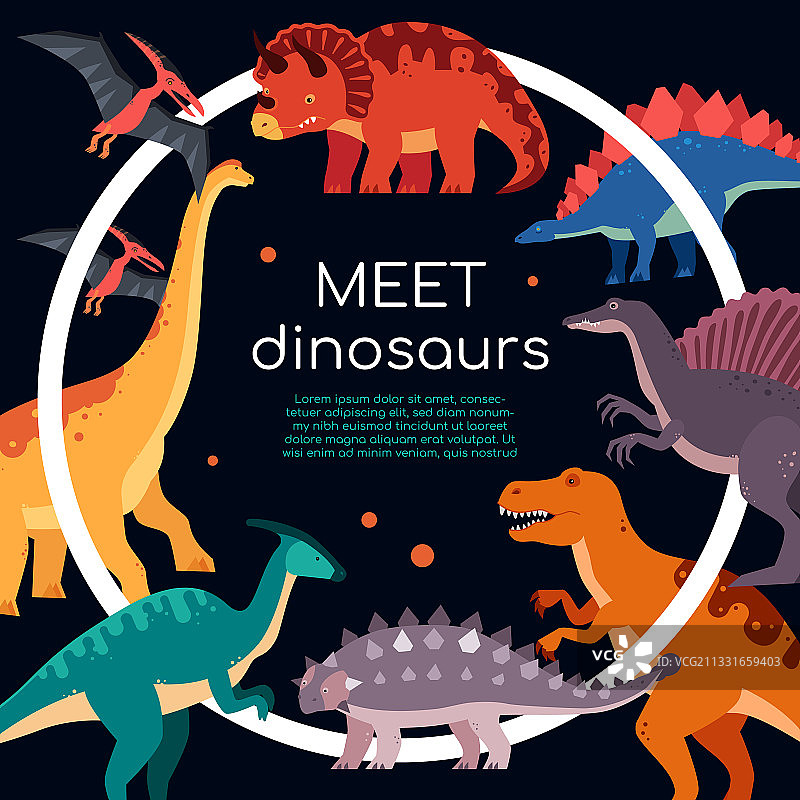 彩色扁平恐龙banner图片素材