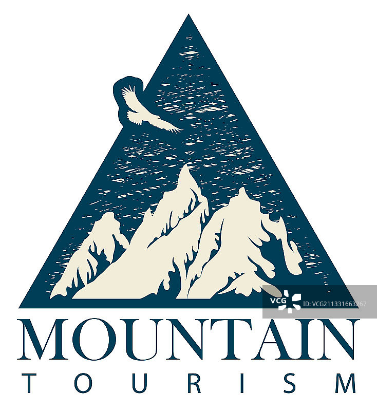 三角形山脉飞鹰banner图片素材