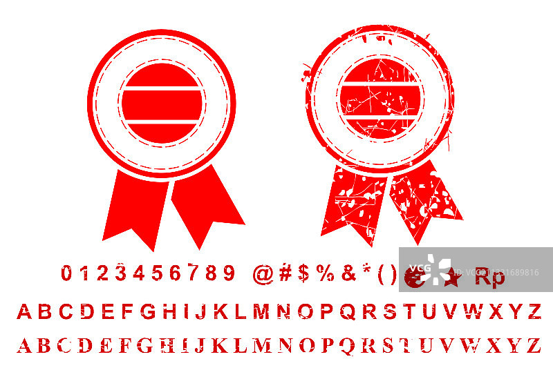 不同风格的红色锈迹圆圈模板图片素材