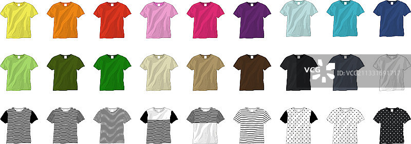 纯色T恤模板图片素材