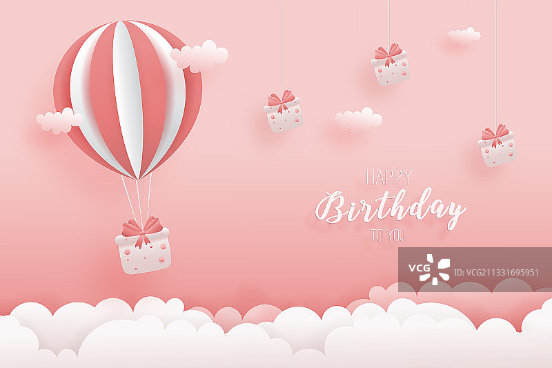 纸质风格生日贺卡图片素材