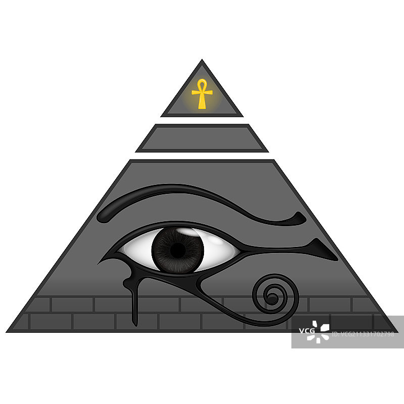 带有荷鲁斯之眼的古埃及金字塔图片素材