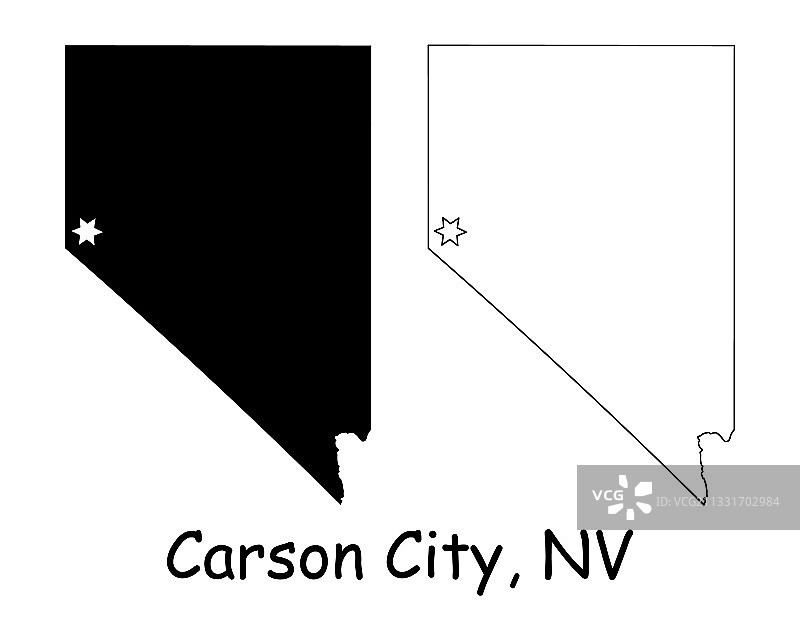 内华达州卡森市美国地图边界图片素材