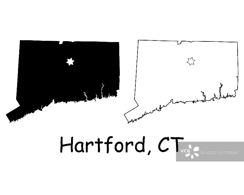 哈特福德康涅狄格州美国地图边界图片素材