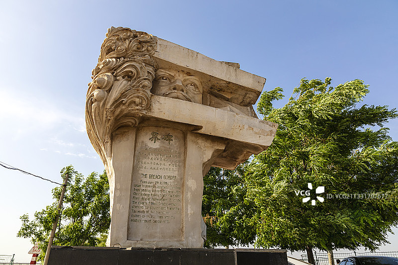 河南郑州：1938年黄河花园口事件记事广场图片素材