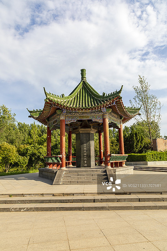 河南郑州：1938年黄河花园口事件记事广场图片素材