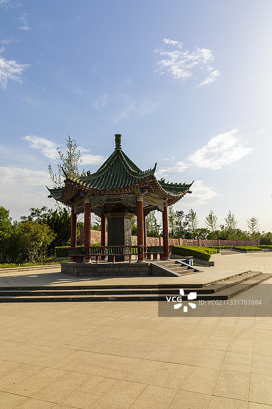 河南郑州：1938年黄河花园口事件记事广场图片素材