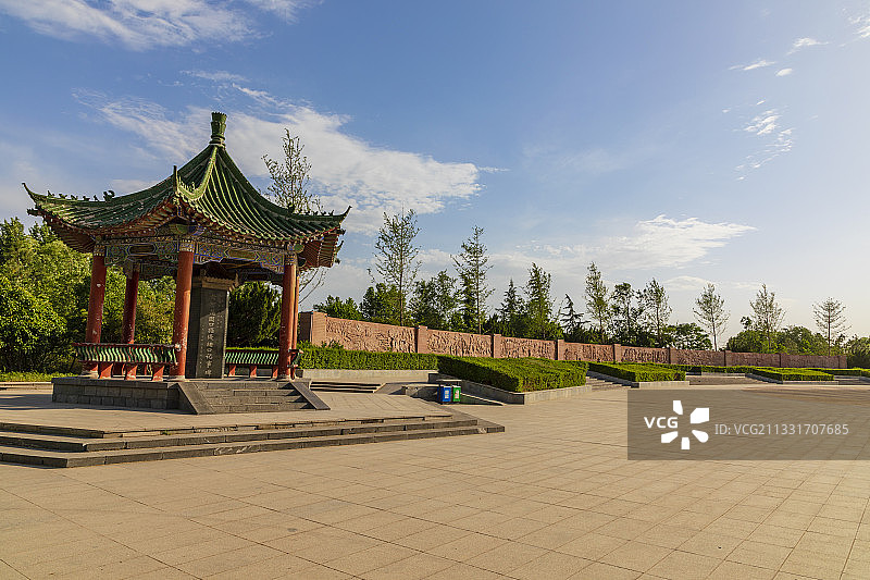 河南郑州：1938年黄河花园口事件记事广场图片素材