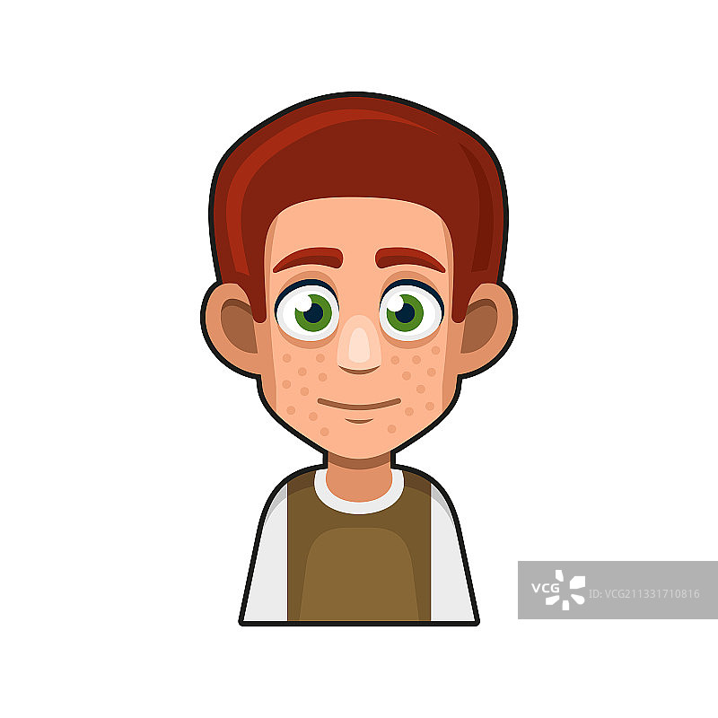 卡通风格的可爱红发男子头像图片素材