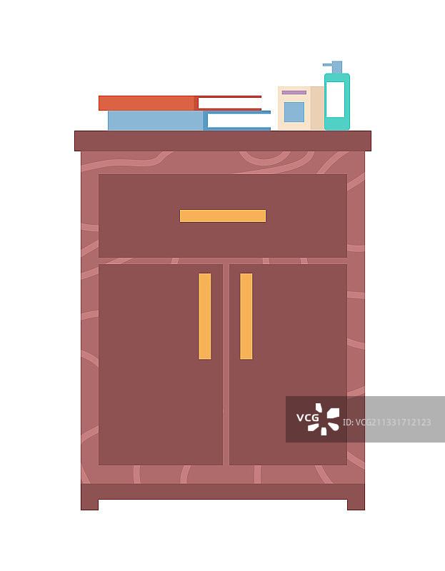 白色背景上的带抽屉的木制坐便器图片素材