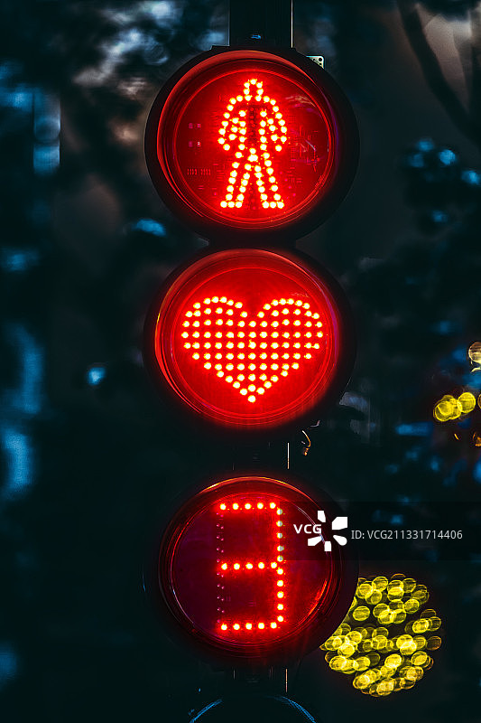浪漫红绿灯图片素材