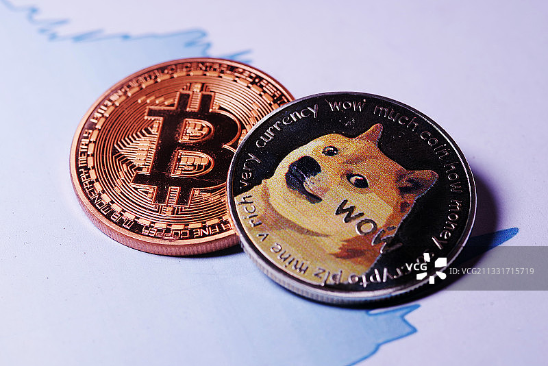 比特币，狗狗币，虚拟货币，加密货币，bitcoin，Doge图片素材