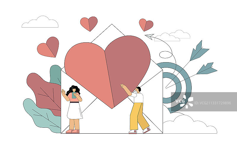 情人节爱情信件新闻图片素材