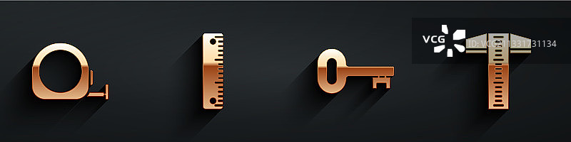 轮盘赌施工标尺旧钥匙和T形套装图片素材