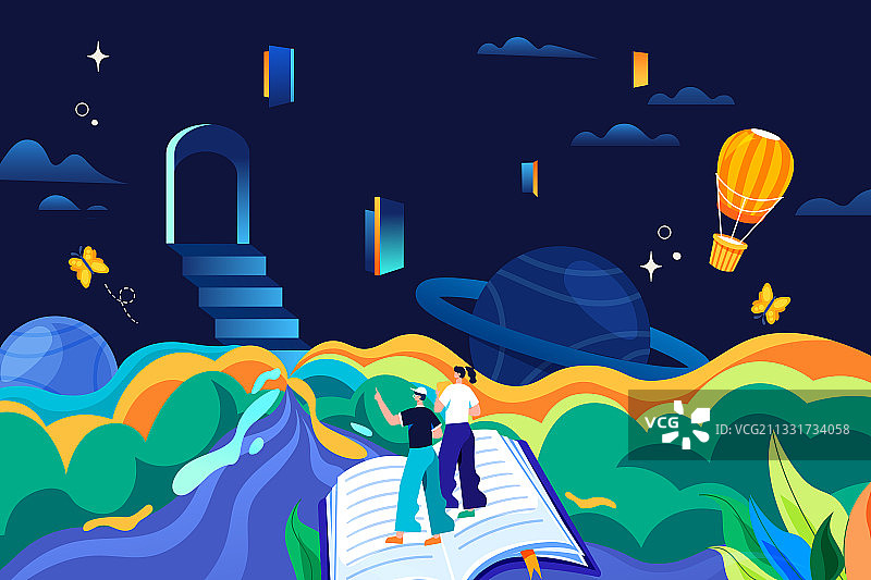 卡通在线教育学生网课读书毕业季高考旅游电商促销网购矢量插画图片素材