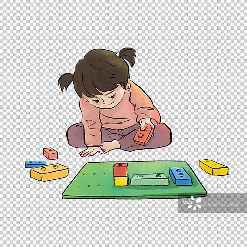女孩玩玩具图片素材