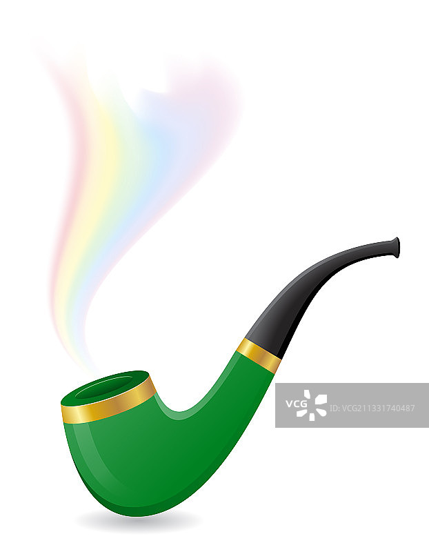 带彩虹烟雾效果的烟斗图片素材