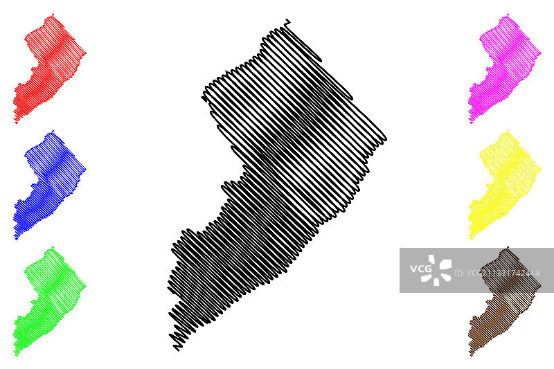 美国新泽西州沃伦县地图图片素材