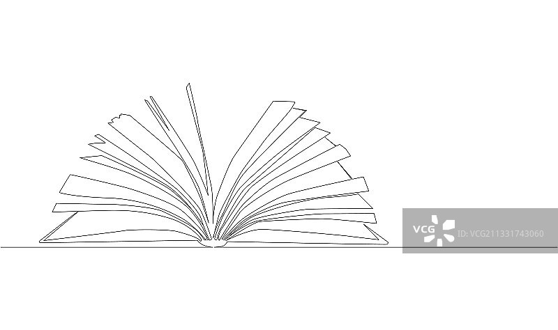 一堆翻开的黑色线条风格书籍图片素材