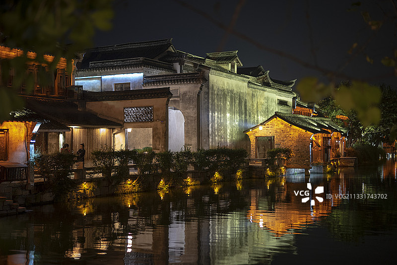 乌镇西栅夜晚图片素材