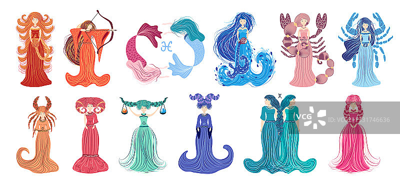 十二星座：美丽的女孩图片素材