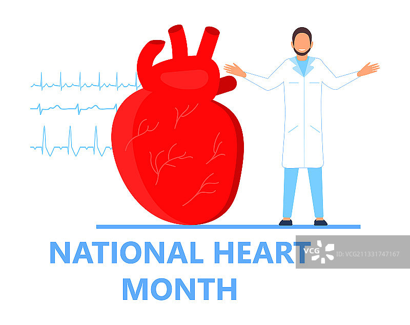 国家心脏月概念心形图片素材