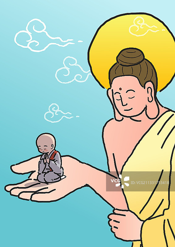 佛教、佛诞日、宗教、佛像、童子僧图片素材