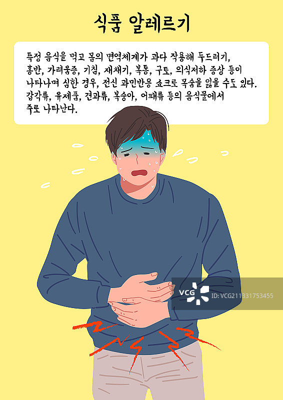 过敏、健康生活、医疗保健、腹痛图片素材