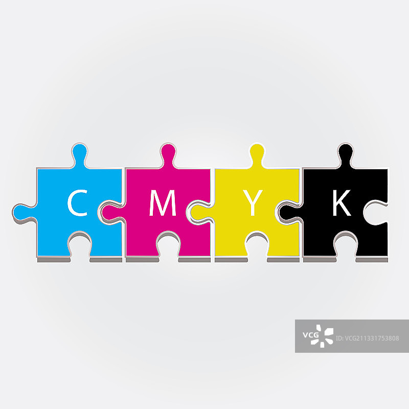 CMYK四色拼图图片素材