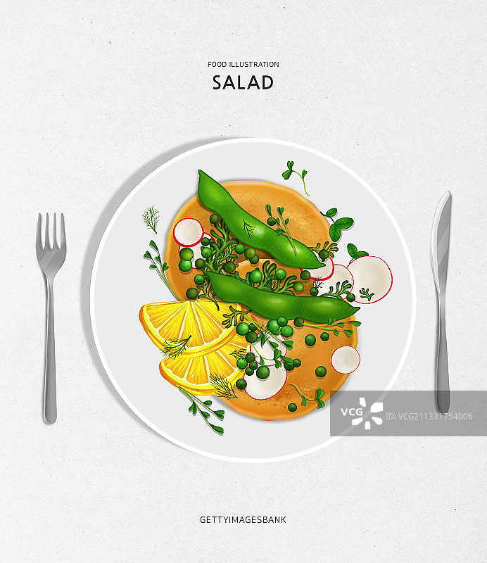 食物沙拉健康保健蔬菜插画图片素材