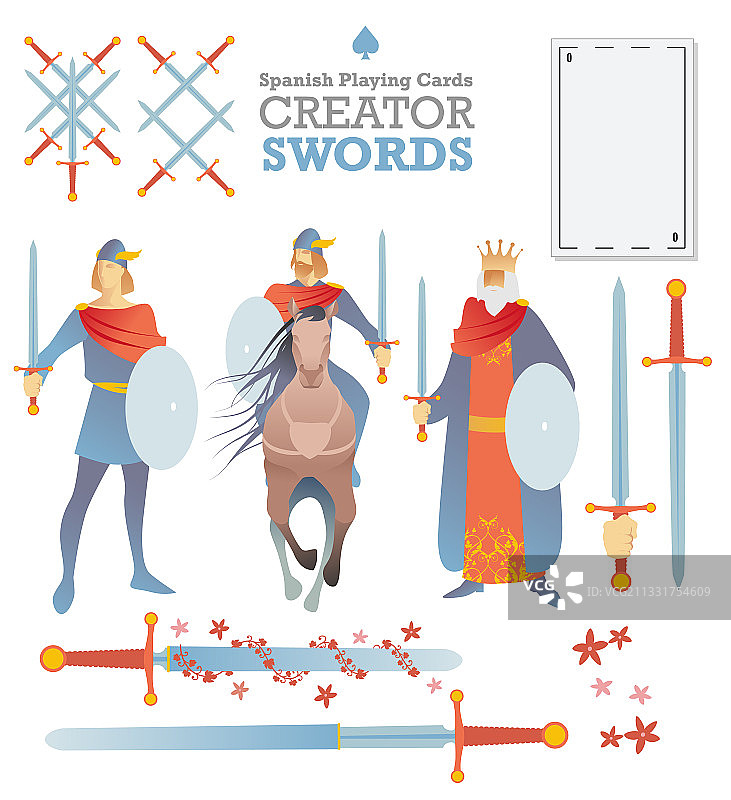 西班牙扑克牌剑类图案图片素材