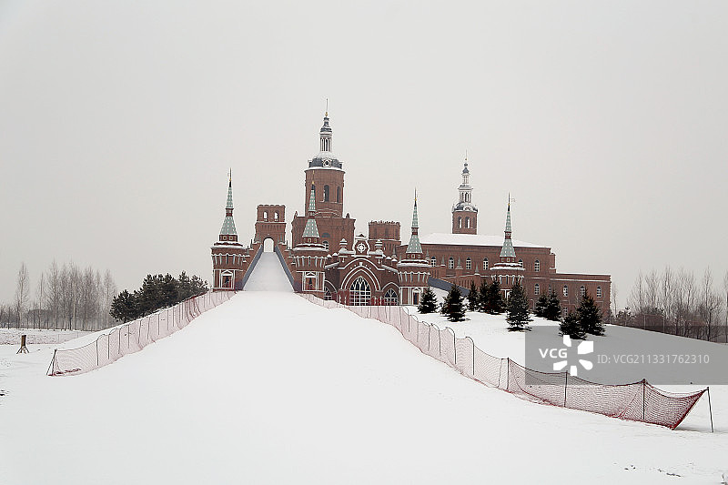 雪后的伏尔加庄园图片素材