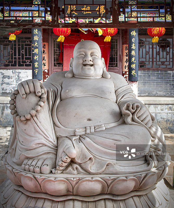 弥河北省邢台市沙河市-王硇村-大肚弥勒佛图片素材