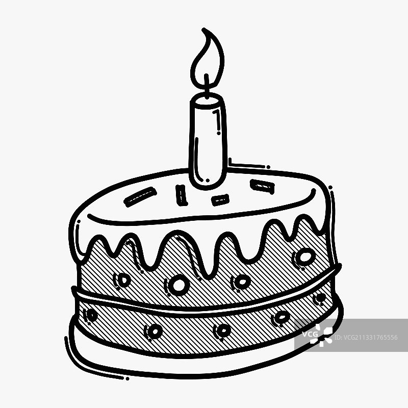 手绘蛋糕涂鸦图标图片素材