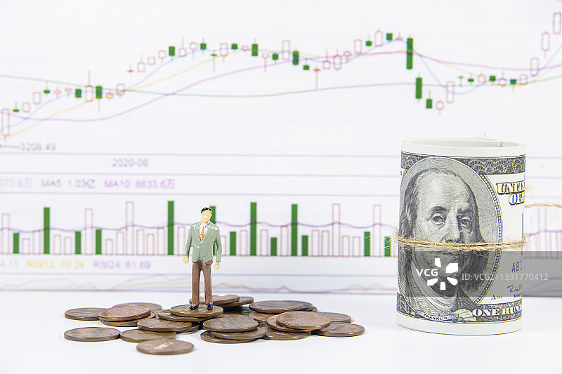 股市图表和美元图片素材