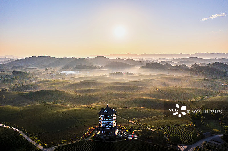 贵州遵义湄潭茶海之心图片素材