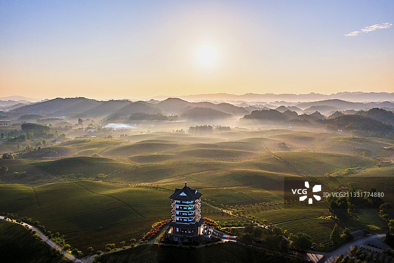 贵州遵义湄潭茶海之心图片素材