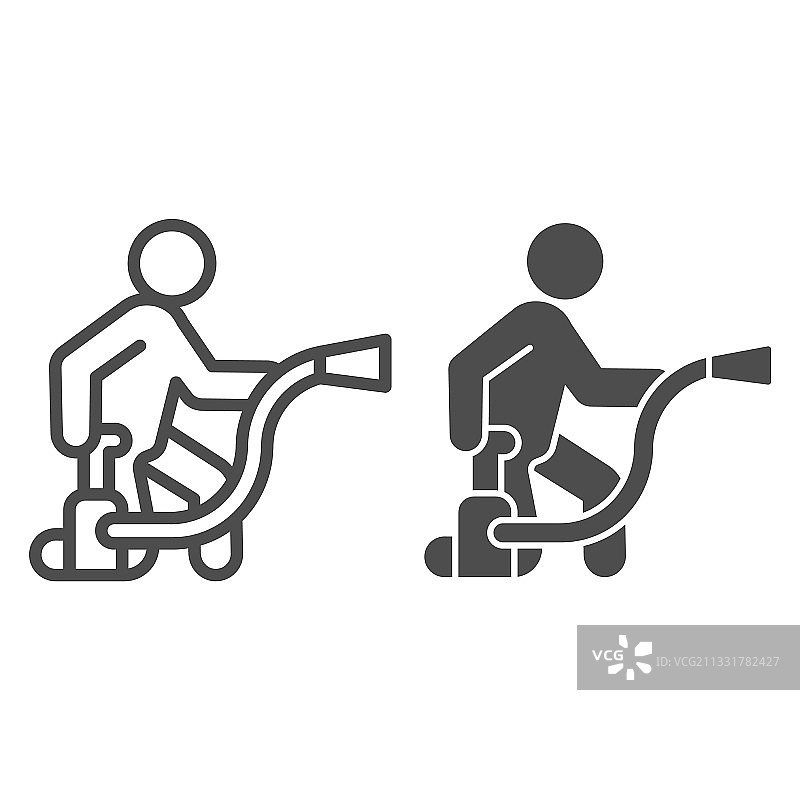 拿着气球和杀虫剂的男人图片素材