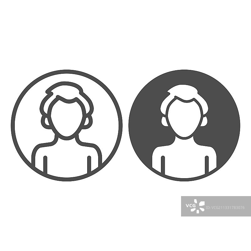 在线圆形线条男孩图片素材