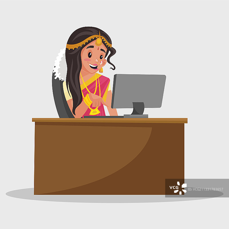 印度泰米尔族卡通女人图片素材