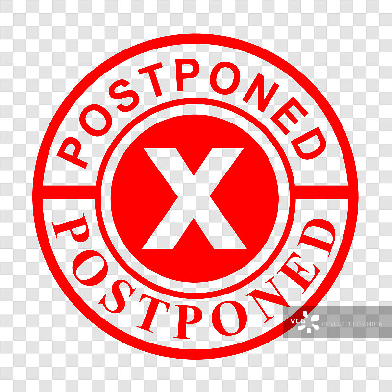 简单的圆形红色橡胶印章延期效果图片素材