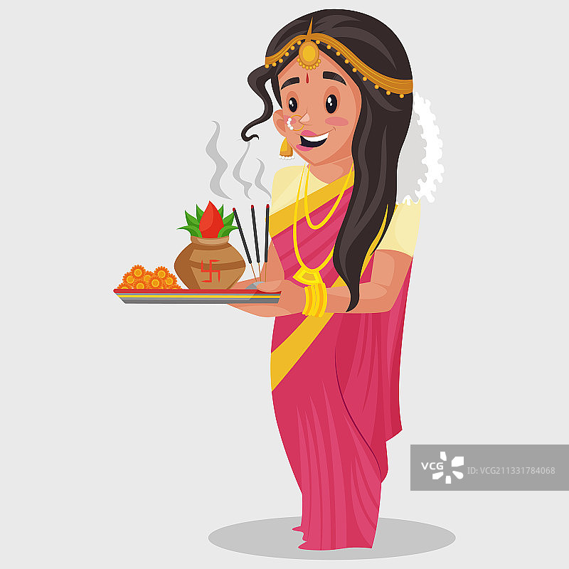印度泰米尔族卡通女人图片素材