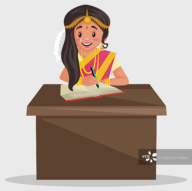 印度泰米尔族卡通女人图片素材