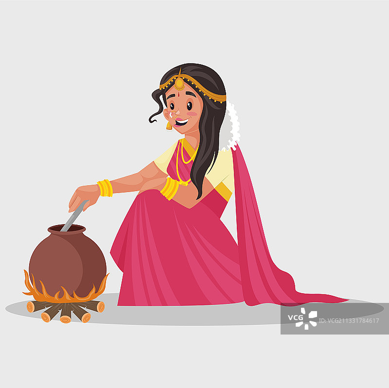 印度泰米尔族卡通女人图片素材