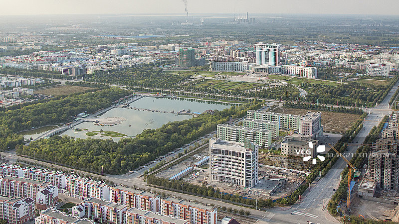 十年前航拍的中国新疆石河子市图片素材